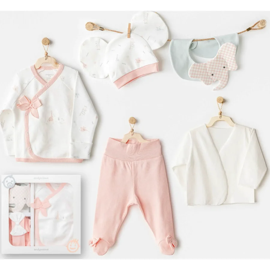 Andywawa Love Family Hastane Çıkış Seti, 5'li, Ekru