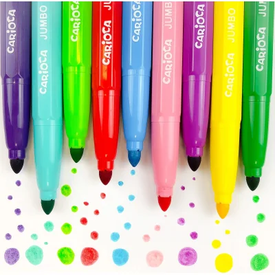 Carioca Jumbo Süper Yıkanabilir Keçeli Boya Kalemi, 6'lı