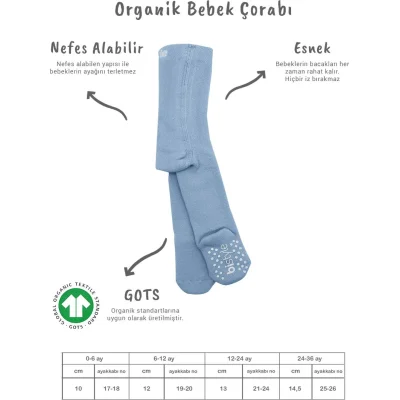 Bistyle Kaymaz Basic Külotlu Çorap, Mavi