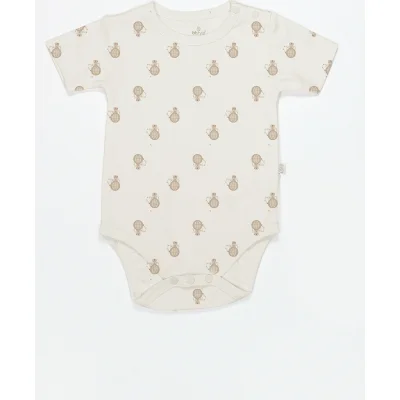 Bistyle 3lü Body Yarım Kol Travel Clasic Kutulu Ekru