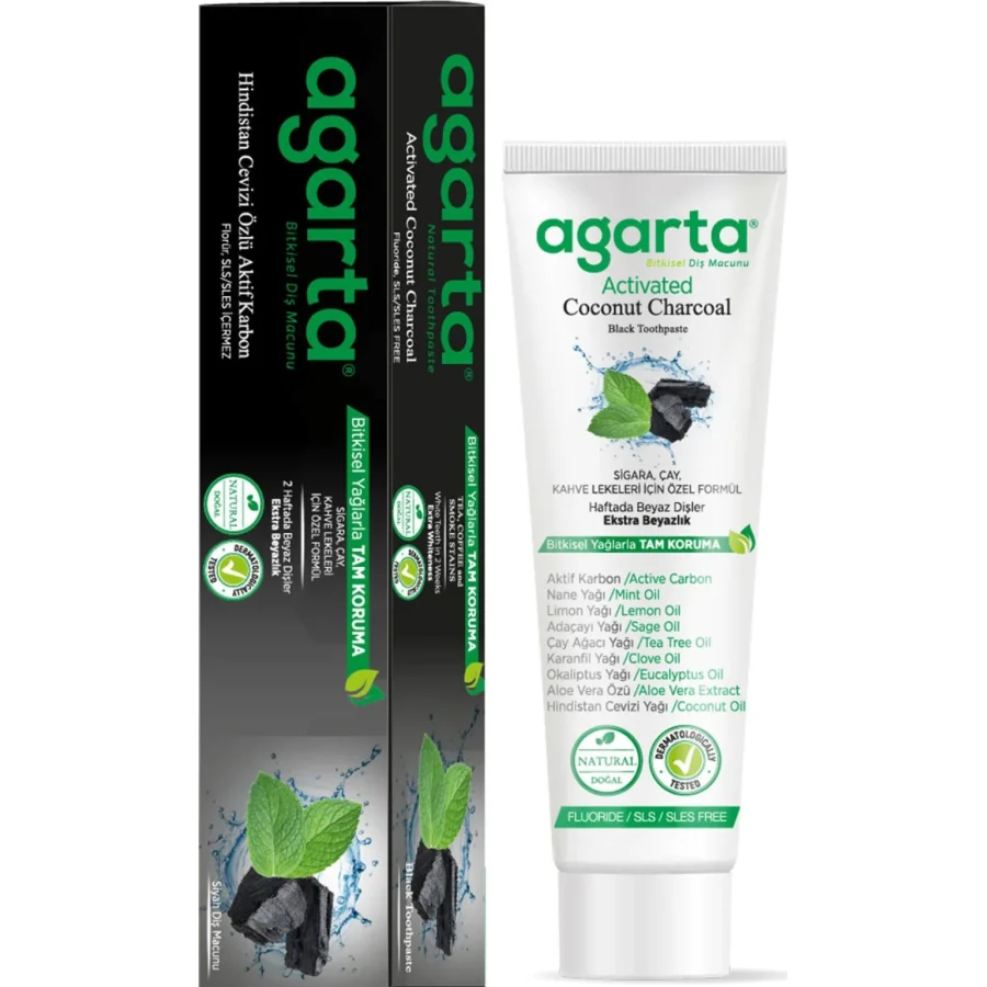 Agarta Hindistan Cevizi Özlü Aktif Karbon Diş Macunu, 100 ml
