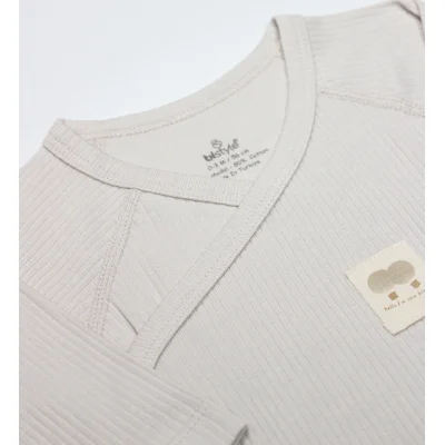 Bistyle Organic Modal Flying Balloons Kruvaze Uzun Kol Body, Bej