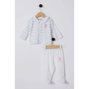 U.S Polo Bebek 2'Li Takım USB2433 Beyaz-Mavi