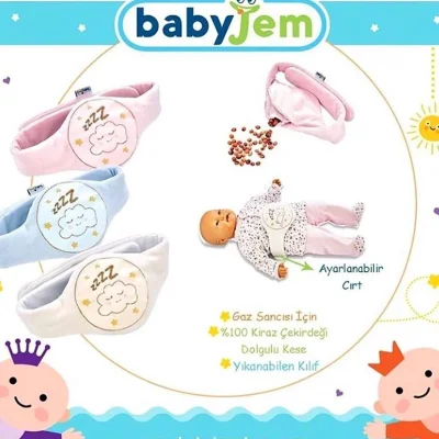 BabyJem Kiraz Çekirdekli Gaz Giderici Kemer, Ekru
