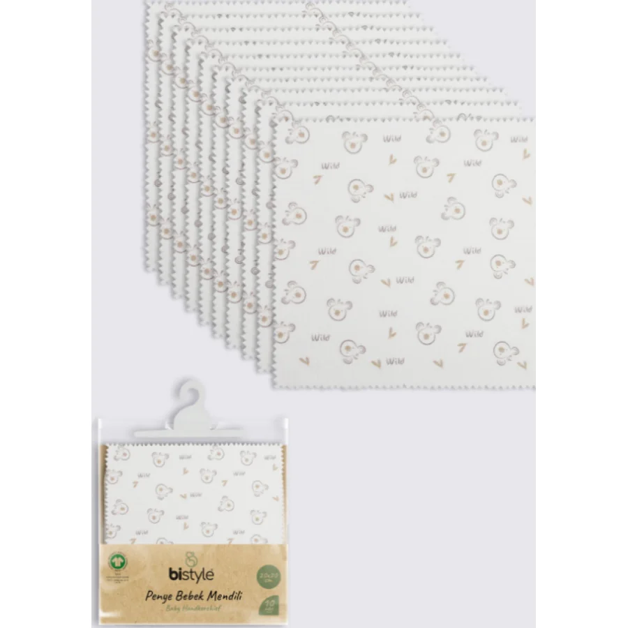 Bistyle Koala, 20x20, 10'Lu Penye Mendil, Ekru
