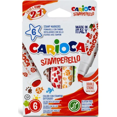 Carioca Stamperello Yıkanabilir Keçeli Boya Kalemi, 6'lı