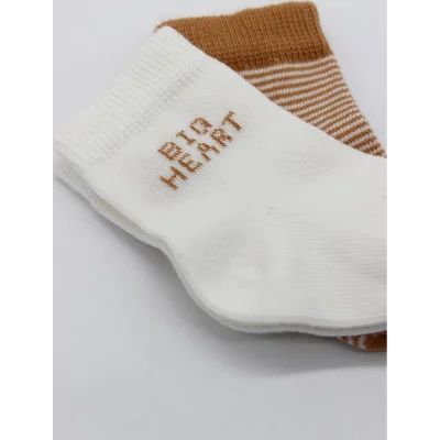 Bistyle Big Heart Penye Soket Çorap, 2'li, Hardal