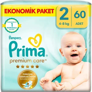Prima Premium Care Bebek Bezi, 2 Beden, 60 Adet