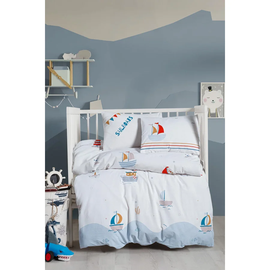 Kanz Ranforce Bebek Nevresim Takımı Knz-001 Sailboats