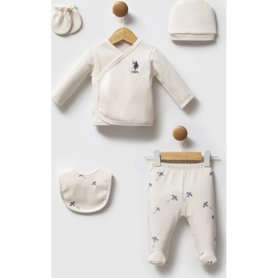 U.S. Polo Assn Hastane Çıkışı set, 5'li, Ekru