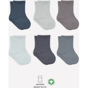 Bistyle Mix Penye Soket Çorap 6'Lı BS10101M Antrasit