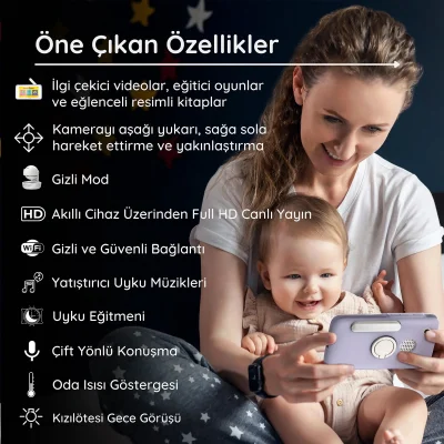 Hubble Nursery Pal Deluxe 5 Dijital Bebek Kamerası