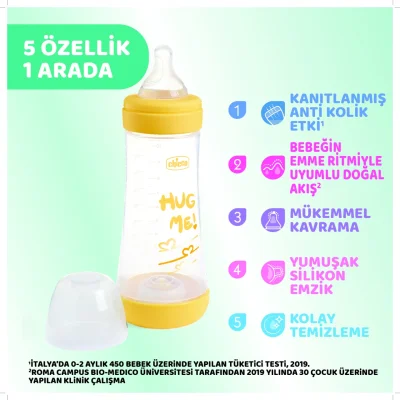 Chicco Perfect 5 Antikolik Biberon PP, 300 ml, Unisex