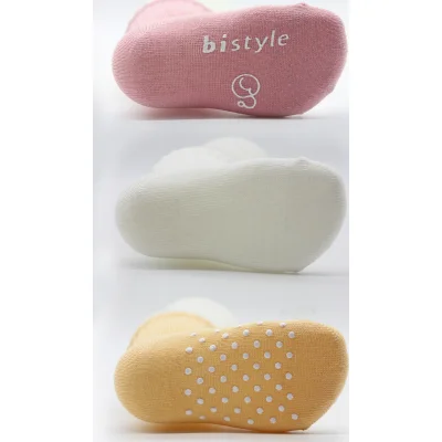 Bistyle Basic Kaymaz Penye Soket Çorap, 3'lü, Pudra, Ekru, Somon