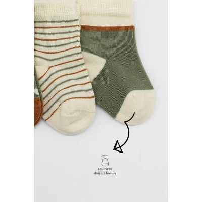 Bistyle Penye Kız Soket Çorap, 3'lü, Nil