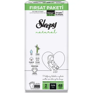Sleepy Natural Bebek Bezi, 2 Beden, 48 Adet