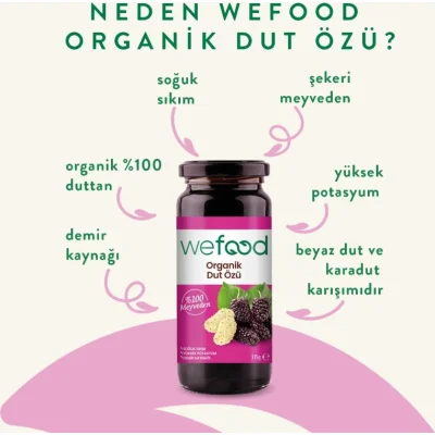Wefood Organik Dut Özü, 315 g