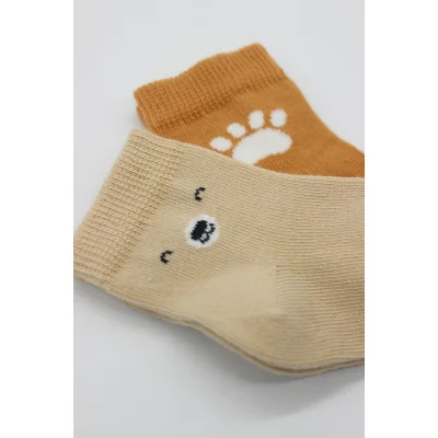 Bistyle 2'Li Bear Penye Soket Çorap 10116 Bej