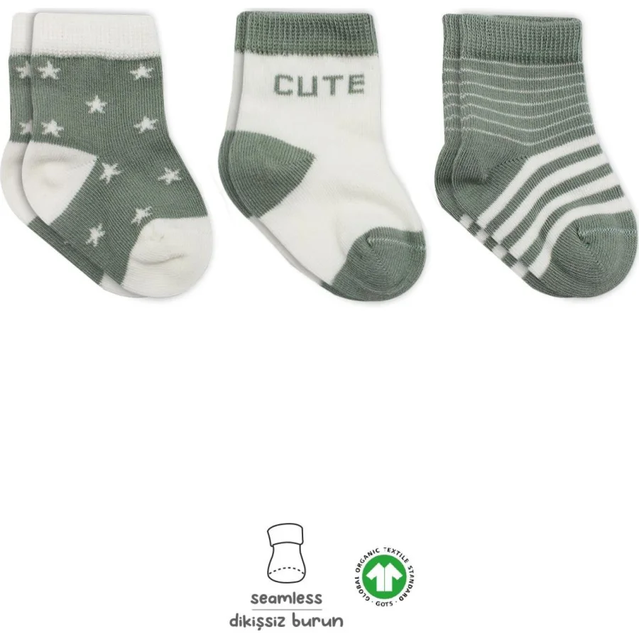 Bistyle 3lü Penye Cute Stars Soket Çorap 10115 Nil