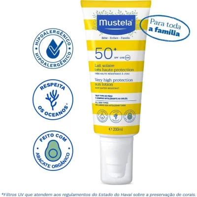 Mustela Çok Yüksek Koruma Faktörlü Güneş Losyonu, SPF 50, 200 ml