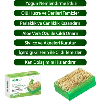Agarta Kabak Lifli Aloe Vera Sabunu, 125 g