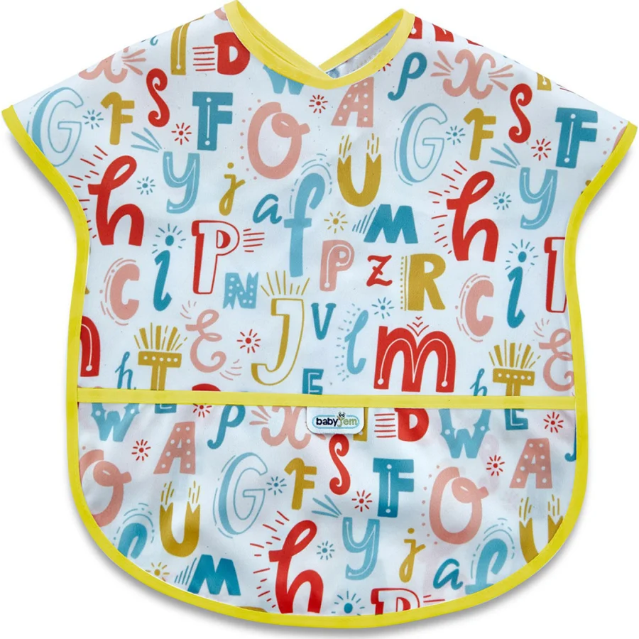 BabyJem Baskılı BLW Kolsuz Önlük, Harf Desen