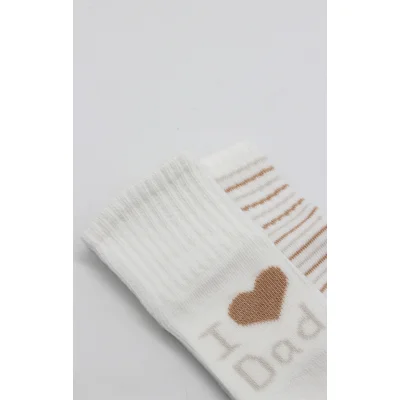 Bistyle Mom Dad Penye Kaymaz Soket Çorap, 2'li, Çember, Dad
