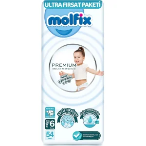 Molfix Premium Bebek Bezi Ultra Fırsat Paketi, 6 Beden, 54 Adet
