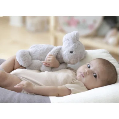 BabyJem Uyku Arkadaşım, Oturabilen Tavşan, 30 cm, Gri