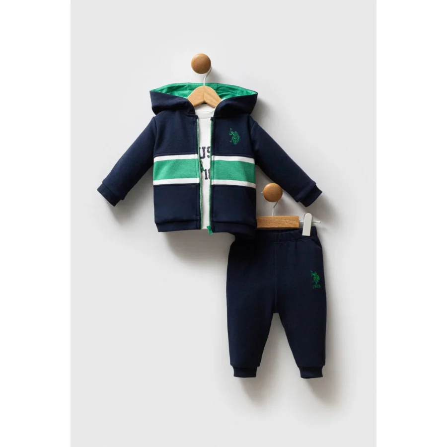 U.S. Polo Assn Takım USB2553 Lacivert-Yeşil, 3'lü, Yeşil