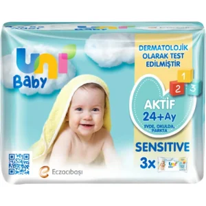 Uni Baby Aktif Sensitive Islak Havlu Mendil, 3'lü, 156 Yaprak