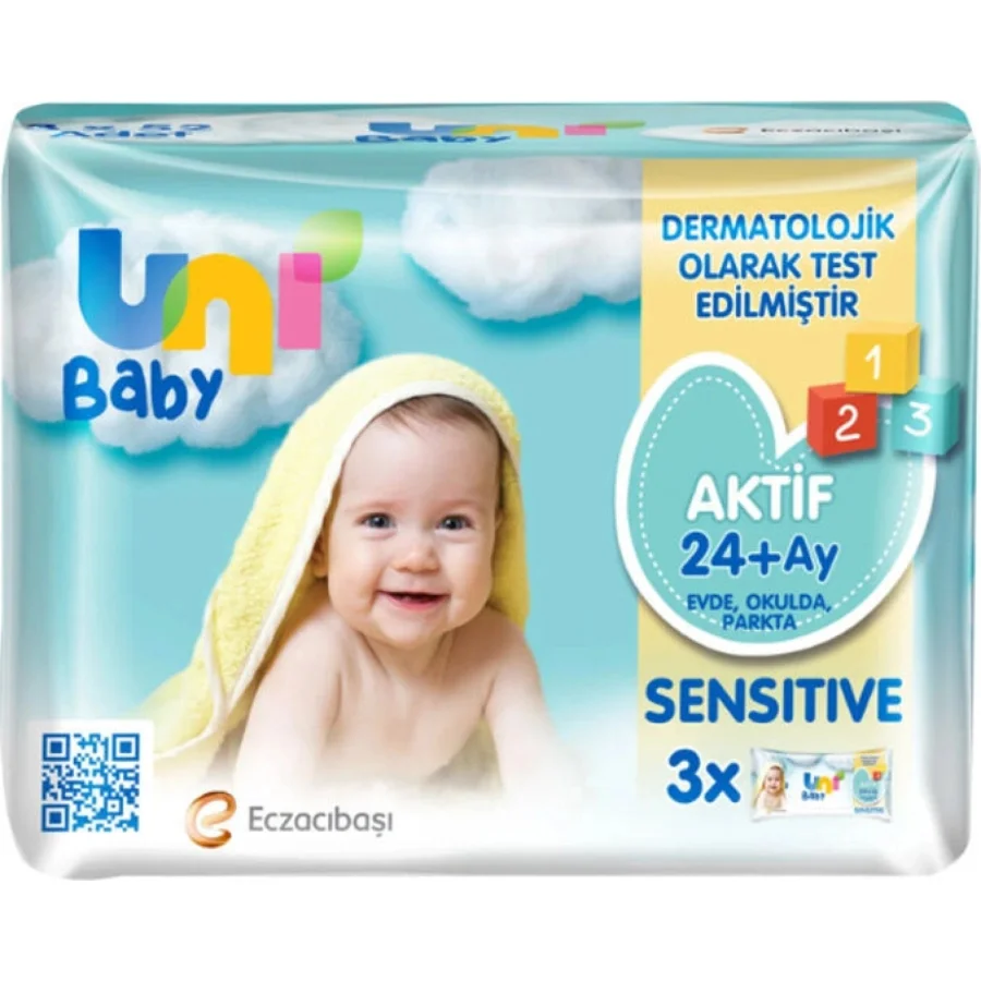 Uni Baby Aktif Sensitive Islak Havlu Mendil, 3'lü, 156 Yaprak
