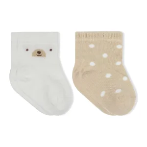 Bistyle So Bear Penye Soket Çorap, 2'li, Ekru, Bej